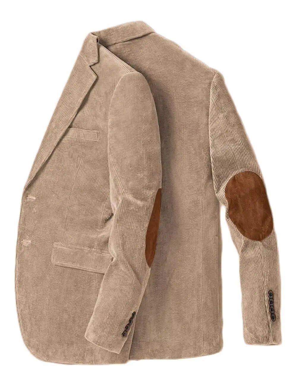 Men's Corduroy Blazer Business Casual Jacket with Elbow Patch Spring Fall Sport Coats Fashion Casual Single Breasted Men Jacket