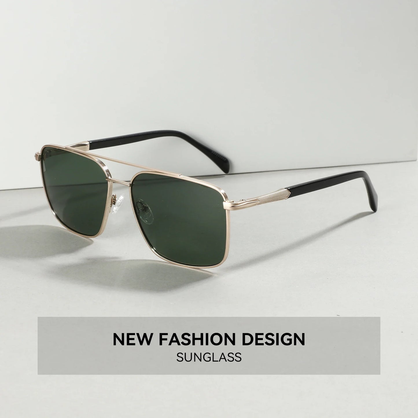 Men's Polarizing Sunglasses Double Bridge Pilot Shade High Quality Metal Sun Glasses For Fishing Driving RTM-2108