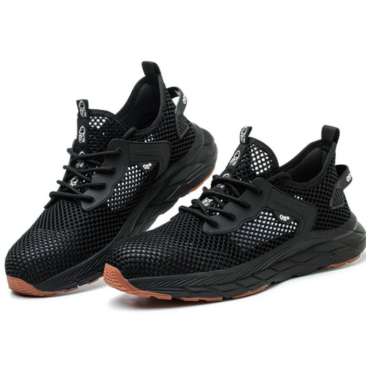 summer safety shoes men breathable mesh work shoes with a steel toe industrial anti-slip work shoes light sneakers women boots