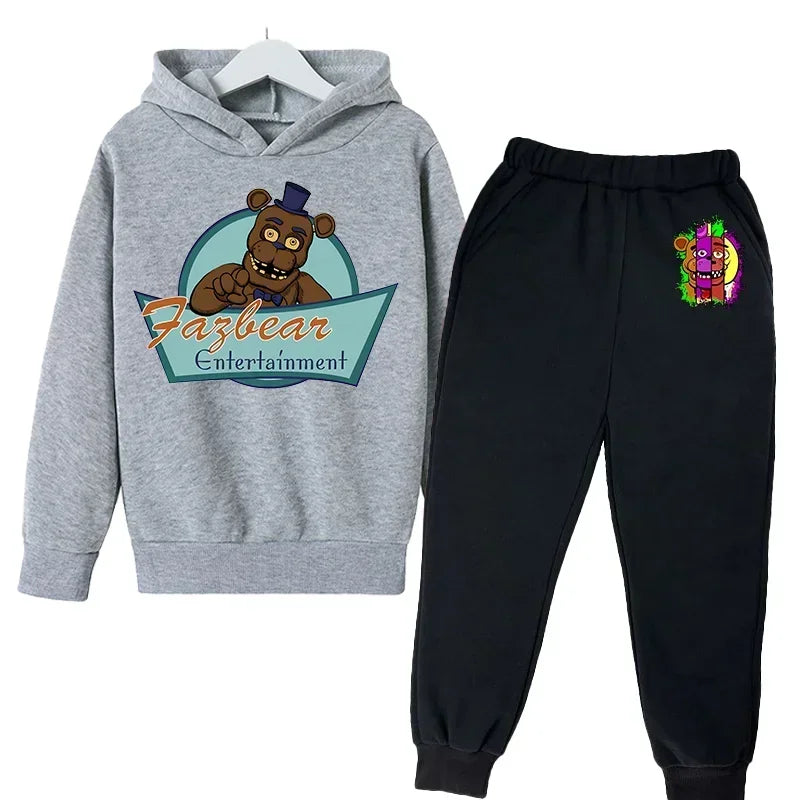 FNAF Five Nights At Freddys Sweatshirt Set Fleece Kids Sweatpants Boys Jacket Girls Clothes Spring Autumn Hoodie Birthday Gift