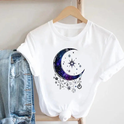 Women's Geometric Floral Print European and American Clothing Short Sleeve T-shirt Women Clothes  Tops  Harajuku