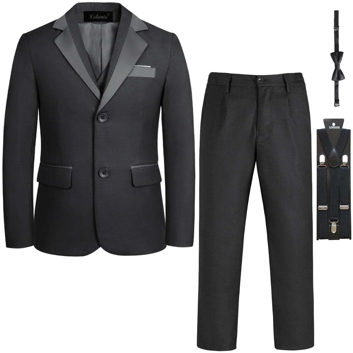 5Pcs/6Pcs Boys Suits Tuxedo Formal Blazer Page Boy Suit Slim fit for Wedding Party 2-14Years