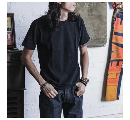 Non Stock 260g Seamless Tubular T-Shirts USA Cotton Crew Neck Short Sleeve Tee