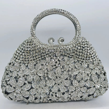 Daisy Flower Rhinestone Tote Bag Crystal Women Evening Bags Luxury Designer Party Banquet Clutch Purse Fashion Diamone Handbag