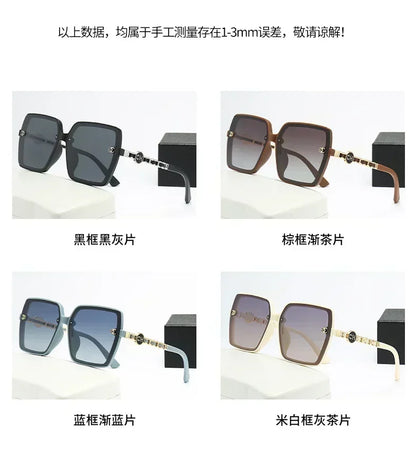New Fashion Sunglasses for Women Hot Sale Polarized Large Frame Square Retro Sun Glasses Gradient Ladies Sunglass for Men UV400