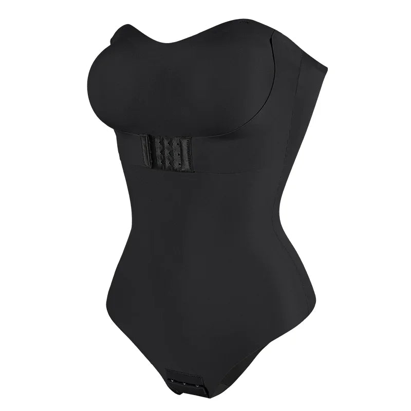 Women Sexy Removable Strap Body Shaper S-4XL Padded Bra Front Closure Hipster Bodysuit Tummy Control Shapewear Thong