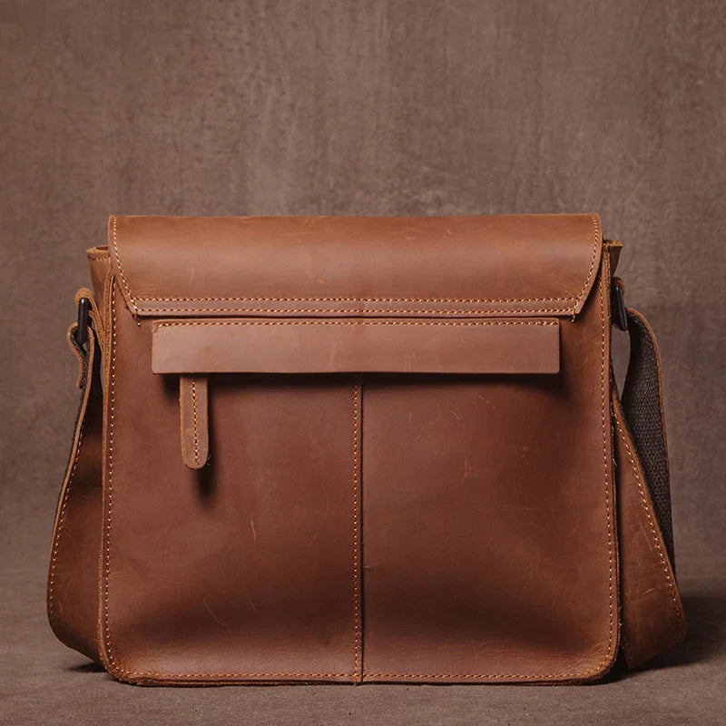 Luxury Brand Genuine Leather Shoulder Bag Men Crazy Horse Cowhide Messenger Bag Women Retro Crossbody Bag Trend Satchel Bag