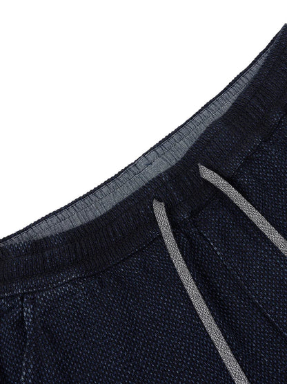 High Standard Series 2025 Summer New 13oz Indigo Sashiko Cloth Fabric Denim Shorts Loose 100% Cotton Vintage Shorts