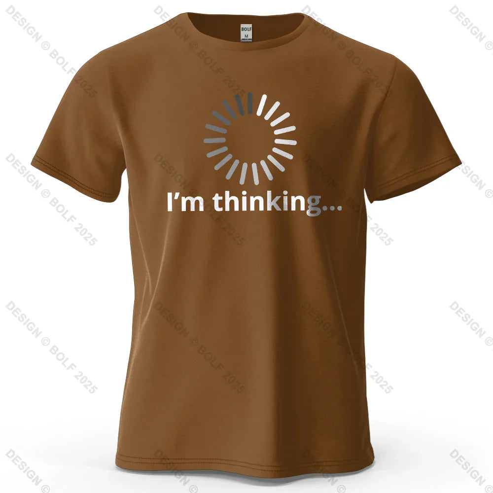 I'm Thinking Creative Printed Men's T-Shirt 100% Cotton Oversized Daily Graphic Tees for Women Tops Tees Casual Streetwear