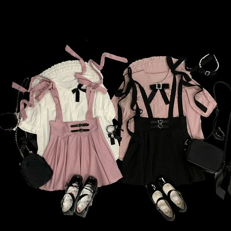 Japanese Gothic Y2k Lolita Skirt Women Elegant Sweet Lace Ruffles Ribbon Bandage Mini Skirts Girls Sexy Cute Punk Party Skirt