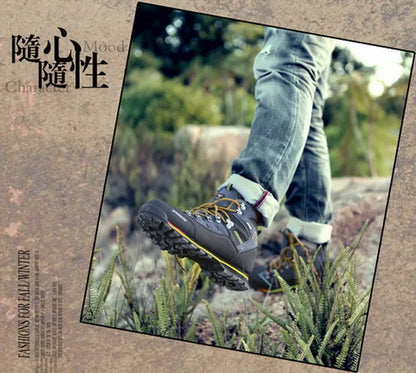 2026 Men Outdoor Ankle Boots Waterproof Sports Shoes Mountain Climbing Classic Footwear Leather Sneakers Hiking Boots Fashion