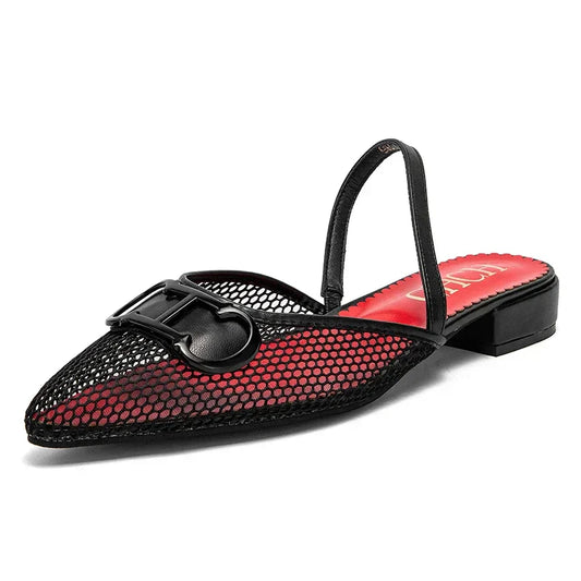 2025Women's Shoes Fashion Classic Pointed Design Female Commuting Flat Shoes Summer Popular Hollow Design Ladies Low Heel Shoes