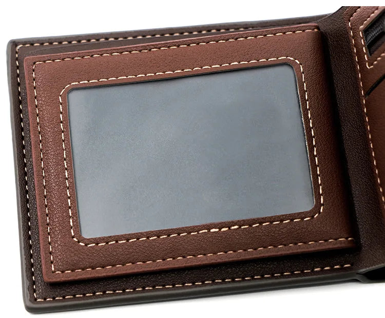 Portefeuille Homme Luxe Mince Court - Porte-Cartes en Cuir PU de Haute Qualité avec Porte-Monnaie, Petit Portefeuille Compact pour Homme pour Usage Quotidien