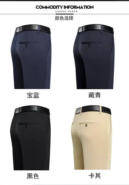 Fashion Men Business Suit Pants Korean Spring Summer Streetwear Male Clothes New Office Casual Solid Loose Straight Trousers 40