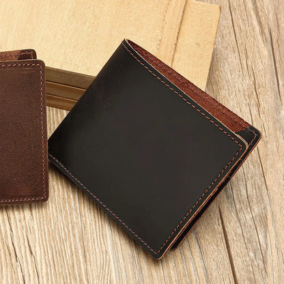 Genuine Leather Mens Wallet with Coin Pocket Bifold Italian Leather Wallets for Mens