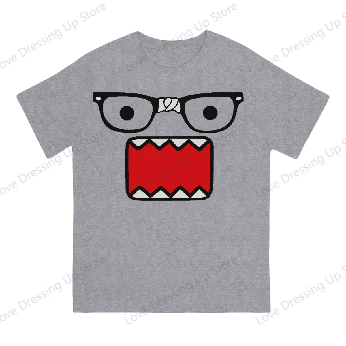 Domo Kun Print Funny Short Sleeved T-shirt Men Women Versatile  Couple Tops