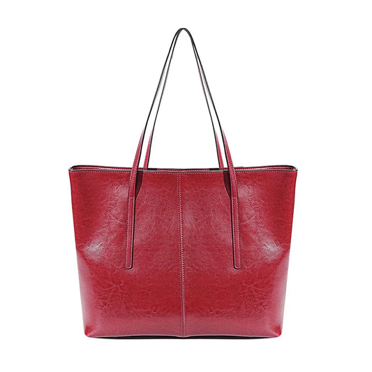 New Coffee Women Handbag 100% Genuine Leather Ladies Shoulder Purse Ladies Black Tote Bag Large Capacity Shopper Bags Brown