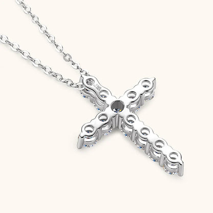 GRA Certified 3.5MM Moissanite Cross Pendant Necklaces for Women S925 Sterling Silver Clavicle Chains Fine Jewelry Gift