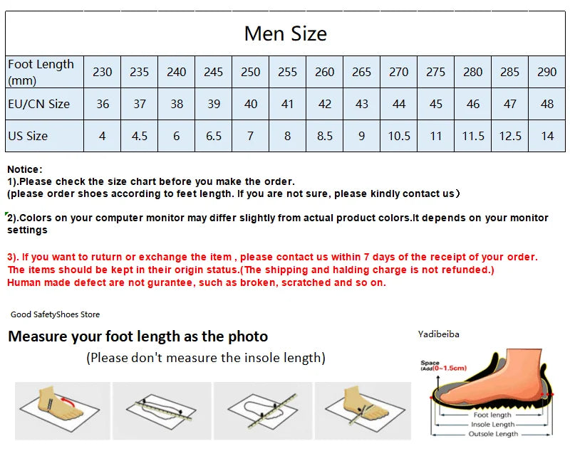 High Quality Men's Boots Safety Shoes Steel Toe Puncture-Proof Work Boots Lightweight Safety Work Shoes Men Indestructible Shoes