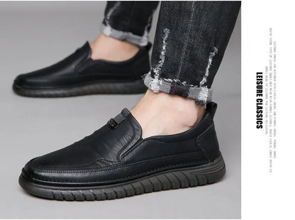 Retro Penny Loafer Genuine Cow Leather Classic Shoes Sewing Comfortable Men Casual Slip-on Club Party Shoe Spring Summer