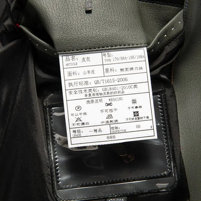 Men's Fashion Casual Large-Sized Goatskin Leather Jacket Lapel Coat High-End Spring Autumn 2025