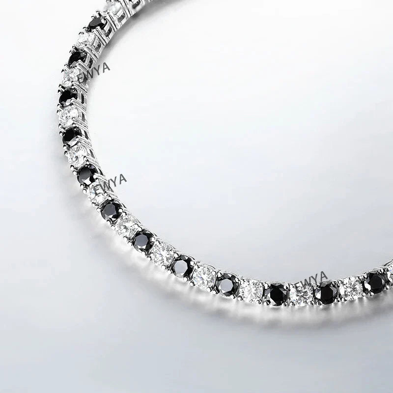 Full 3/4/5/6.5MM D Color Blue Green White Moissanite Tennis Bracelet for Men Women S925 Silver All Diamond Link Bracelets