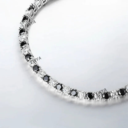 Full 3/4/5/6.5MM D Color Blue Green White Moissanite Tennis Bracelet for Men Women S925 Silver All Diamond Link Bracelets