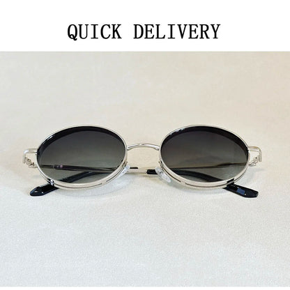 2025 Oval Sunglasses Women Trendy Retro Vintage Steampunk Sunglass Men Fashion Glasses Lentes De Sol Mujer Lunette Soleil Femme