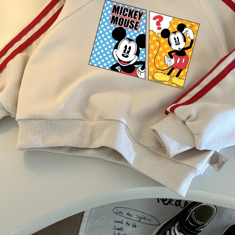 2026 Spring Cartoon Printed Children's Casual Sweatshirts Sets Boys O Neck Hoodies Long Pant Two Piece Suit Girls Tracksuit New