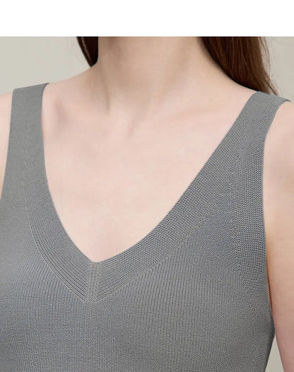 Women's Tank Top 2026 Summer New Solid Color Slim Fit Sleeveless Vest Casual Layering V-Neck Camisole For Women 12642062