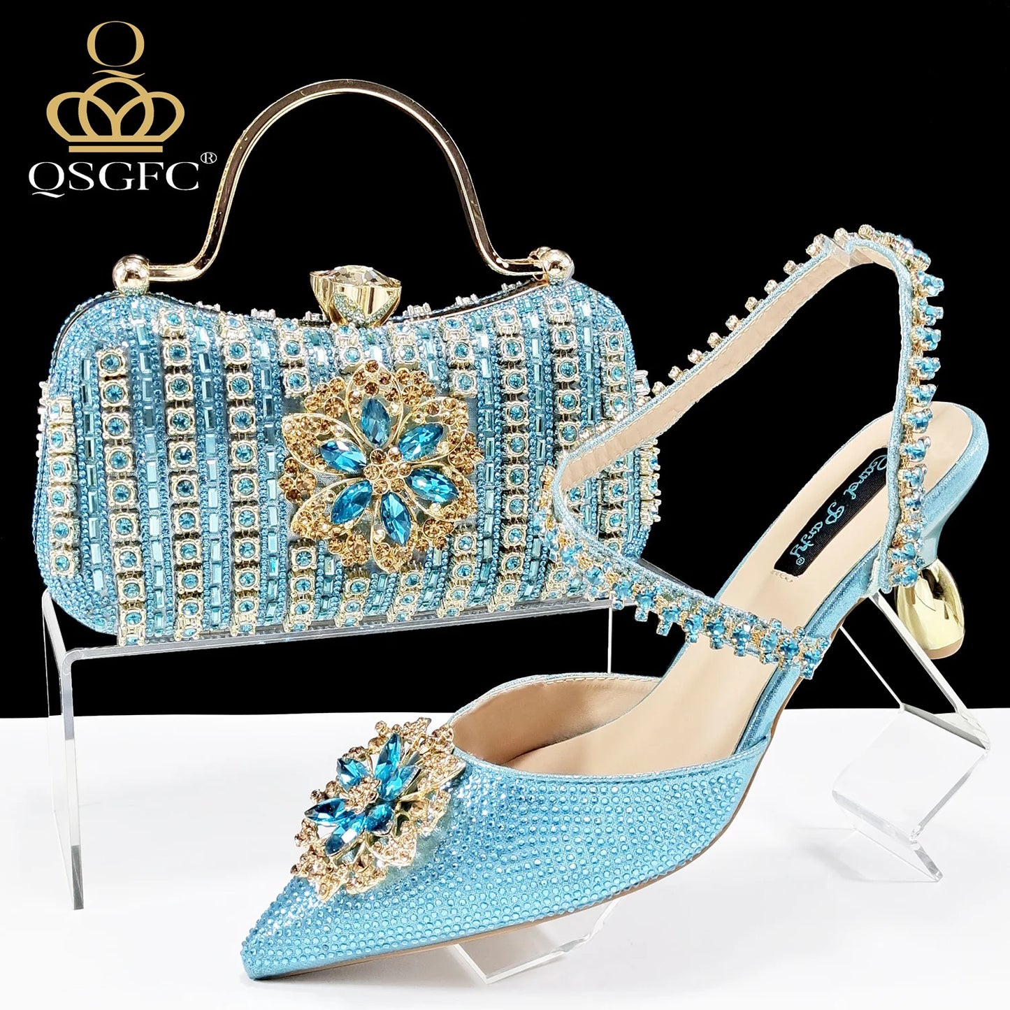 Festive Elegance: Dazzling Heels and Chic Clutch Perfect Combination Of Shoes And Bags for Party Occasions