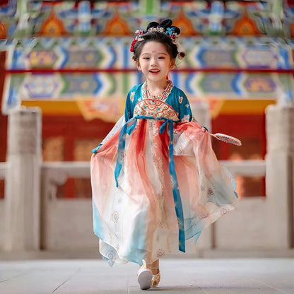 Girl Modern Hanfu Chinese Style Dress Halloween Fairy Kids Clothes Vestidos Traditional Cosplay Children Costume Girls Dresses