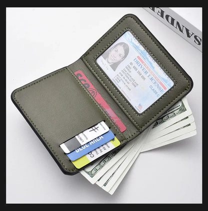 1Pc New Ultra-thin Mini Soft PU Leather Credit Card Wallet Holder Short Vertical High Quality Men's Small Short Wallets Purse