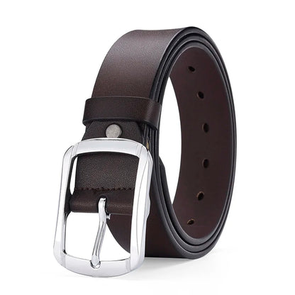 Fashionable Men's Square Alloy Pin Buckle PU Belt Suitable for Jeans Casual Pants Fashionable Men's Retro Business Belt