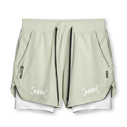 Mens Quick Dry 2 in 1 Double-deck Shorts Gym Fitness Basketball Jogger Short Pants Summer Sports Workout Bottoms Sweatpants
