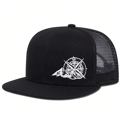 Unisex Compass Mountain Embroidery Hip-hop Hats Spring Autumn Outdoor Adjustable Casual Baseball Caps Sunscreen Hat