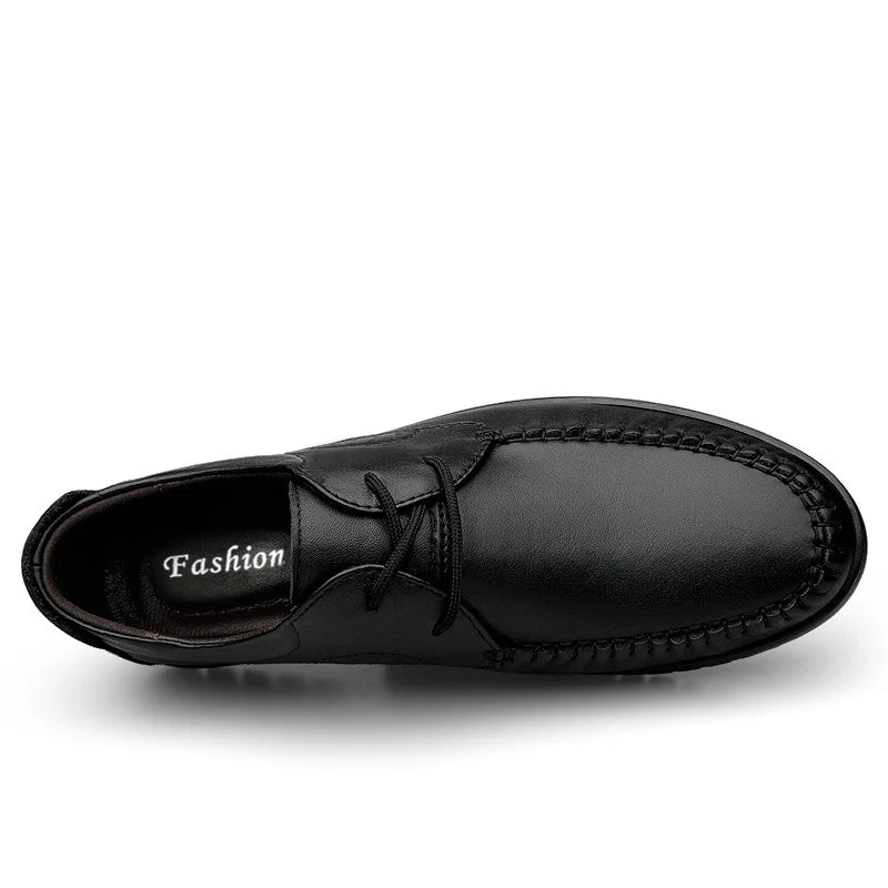 Italian Brand Men's Genuine Leather Casual Shoes Handmade Soles Loafers Lace Up Breathable That's Oxford Shoes for Summer