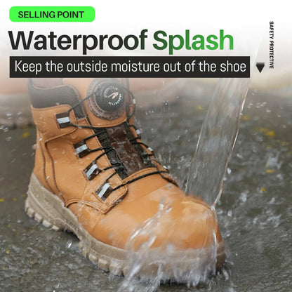 Waterproof Safety Boots Men Indestructible Steel Toe Work Boots Anti-smash Stab-resistant Safety Shoes Biker Botas Para Hombre