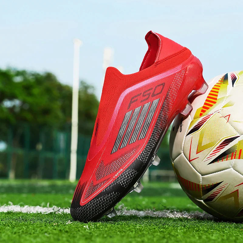 Men Training Soccer Shoes FG Breathable Drop Shipping Match Sport Cleats Football Boots Ultralight Long Spikes Indoor Sneakers
