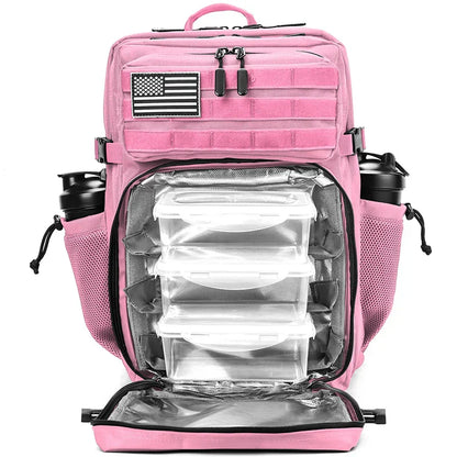45L Meal Prep Management Backpack Gym Tactical Waterproof Insulated Lunch Cooler Bag Hiking Camping Travel Rucksack