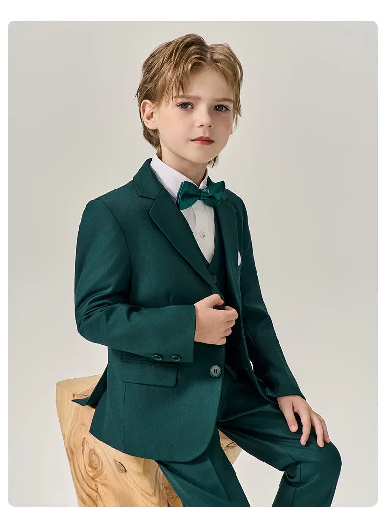 Prince Kids Purple Jakcet Vest Pants Bowtie Piano Party Dress Boys Wedding Ceremony Photograph Suit Children Performance Costume
