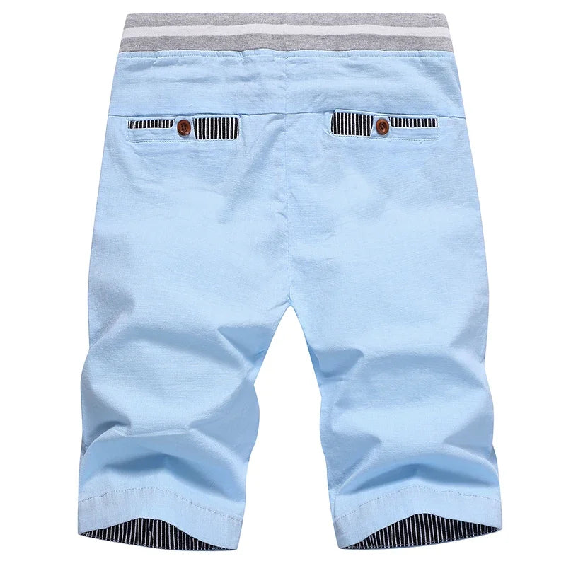 Men's Shorts Hot 2024 Summer Casual Cotton Fashion Style Boardshort Bermuda Male Drawstring Elastic Waist Breeches Beach Shorts