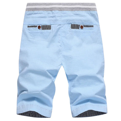 Men's Shorts Hot 2024 Summer Casual Cotton Fashion Style Boardshort Bermuda Male Drawstring Elastic Waist Breeches Beach Shorts