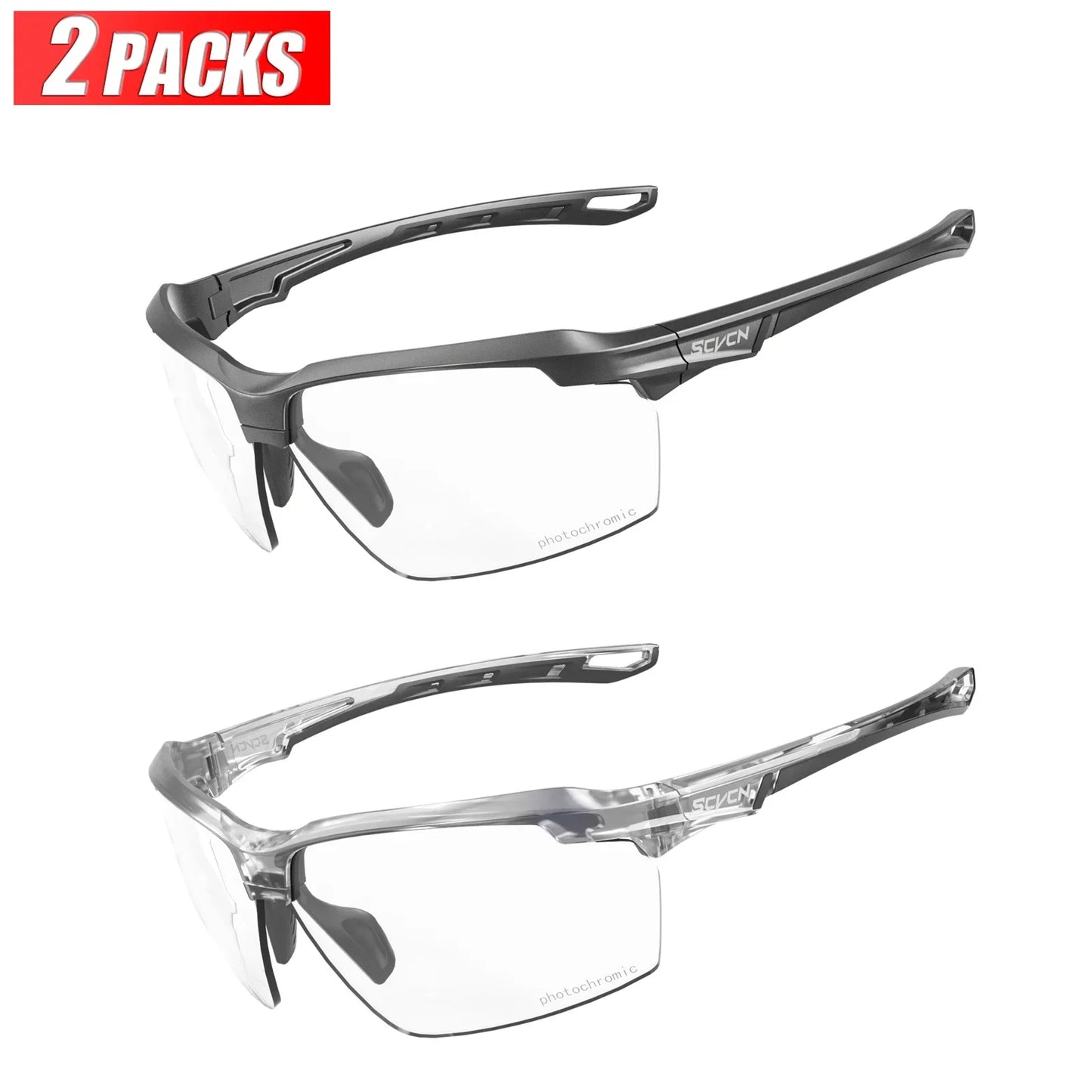 3PACKS Photochromic Cycling Sunglasses Glasses Bike MTB Bicycle Hiking Golf UV400 Sports Glasses for Men Women Baseball