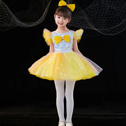 Summer Girl Dress Tutu Stage Ballet Leotards Party Girls Dresses Ballerine Dance Costumes Kids Clothes Princess Outfit Vestidos