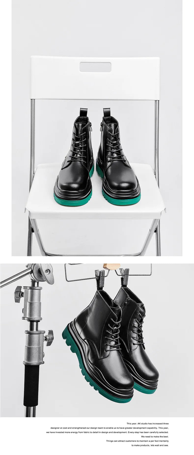Fashion Mens Sheoes Platform Chelsea Boots Thick Bottom Split Leather Ankle Boots Male Footwear Round Toe Short Boots