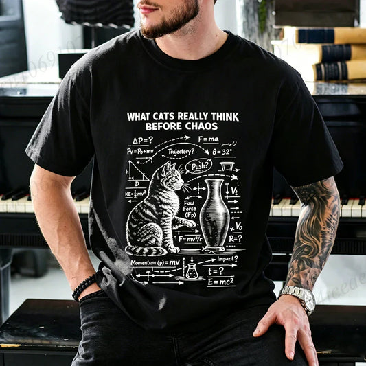 Funny Cat Science Printed Mens Graphic Tee Novelty Sarcastic Funny T-Shirt New Fashion Men Women T-Shirts Casual Short Sleeve