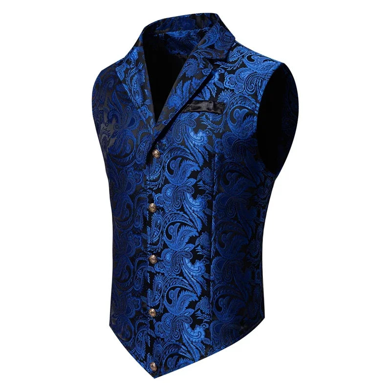 Men's Suit Vest , Casual Lapel Single Breasted Jacquard Slim Fit Holiday Vest, Red, Pink, Black and more available.