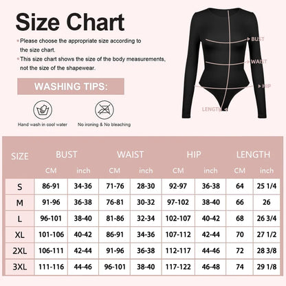 Women Full Body Shaper Long Sleeve Round Neck Shapewear Slimming Breathable Bodysuit Tummy Control Waist Trainer Corset