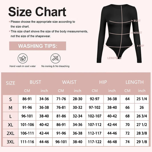 Women Full Body Shaper Long Sleeve Round Neck Shapewear Slimming Breathable Bodysuit Tummy Control Waist Trainer Corset